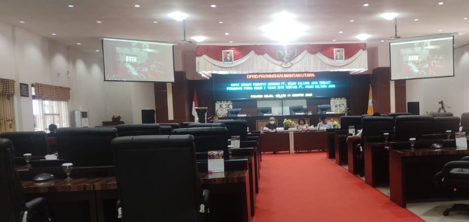 Pansus DPRD saat menggelar RDP dengan jajaran PT Migas Kaltara Jaya, Selasa (11/8/2020). (Foto : Dicky)