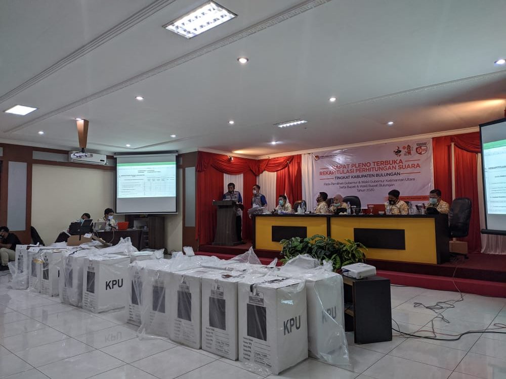 Rekapitulasi perhitungan suara oleh KPU Bulungan, Senin (14/12/2020) kemarin.