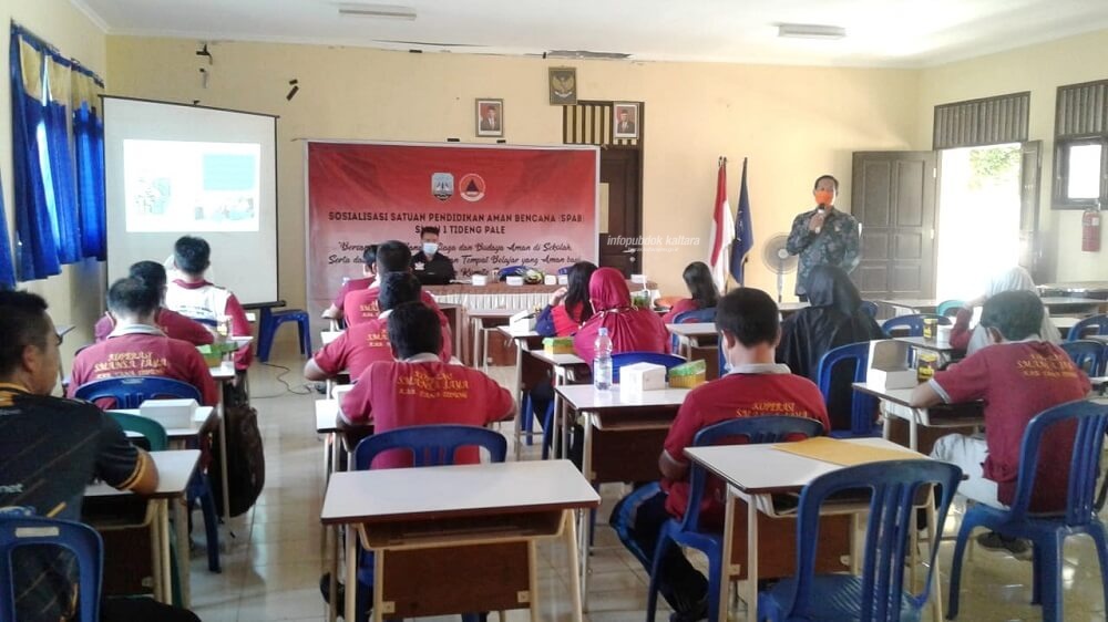 Tim BPBD Kaltara saat mensosialisasikan program SPAB di SMA 1 Unggulan Tideng Pale, belum lama ini